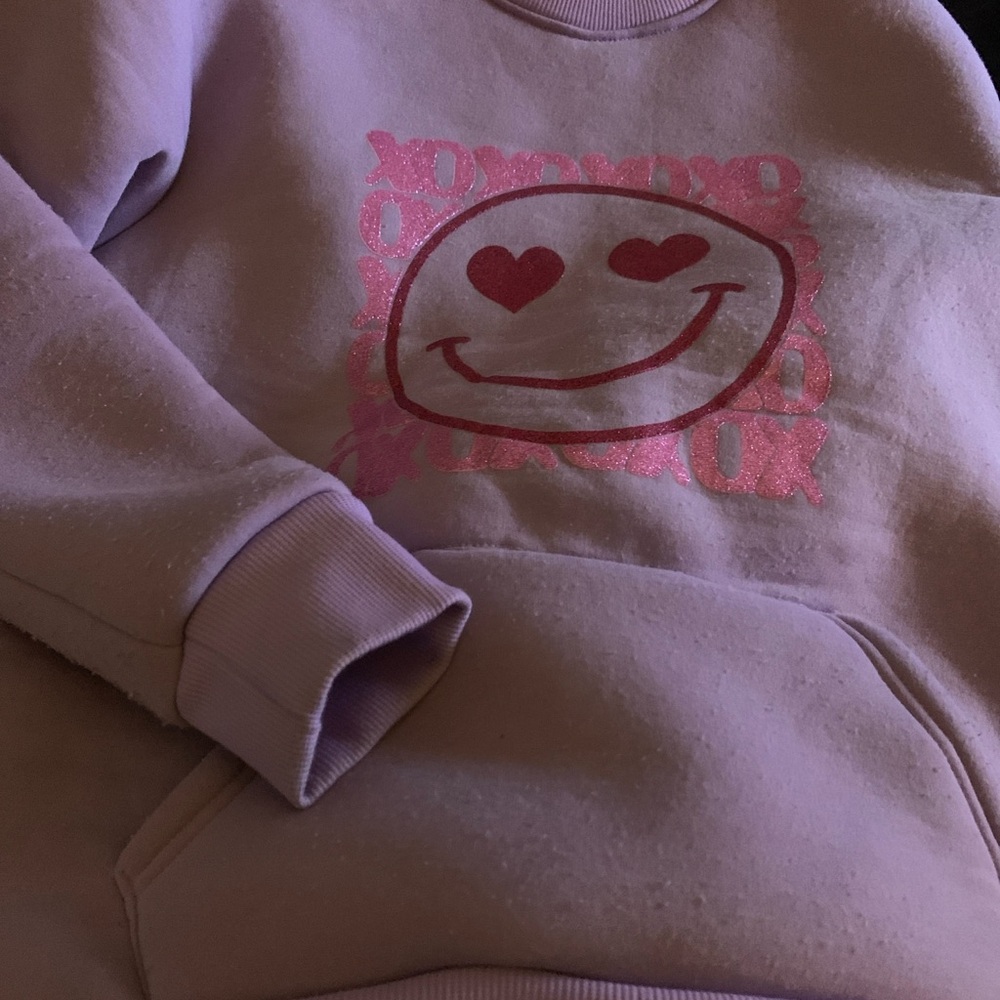 Lavender Smiley Face Sweatshirt